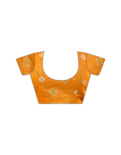Vat Savitri Special Orange Linen Bandhani Printed Saree