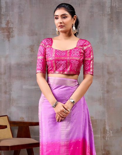Light Purple Chinnon Chiffon Woven Saree