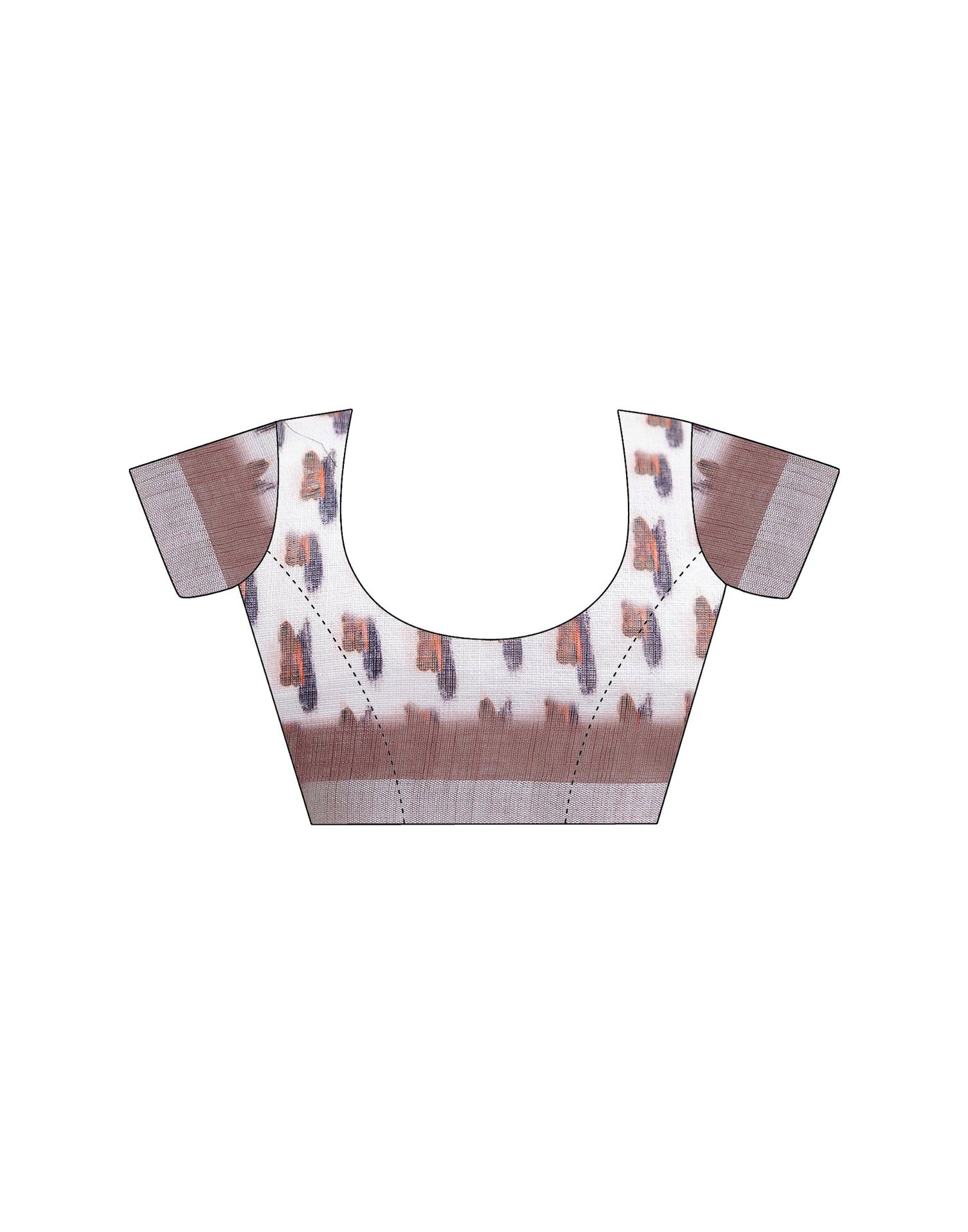 Ready To Wear White Linen Printed Saree