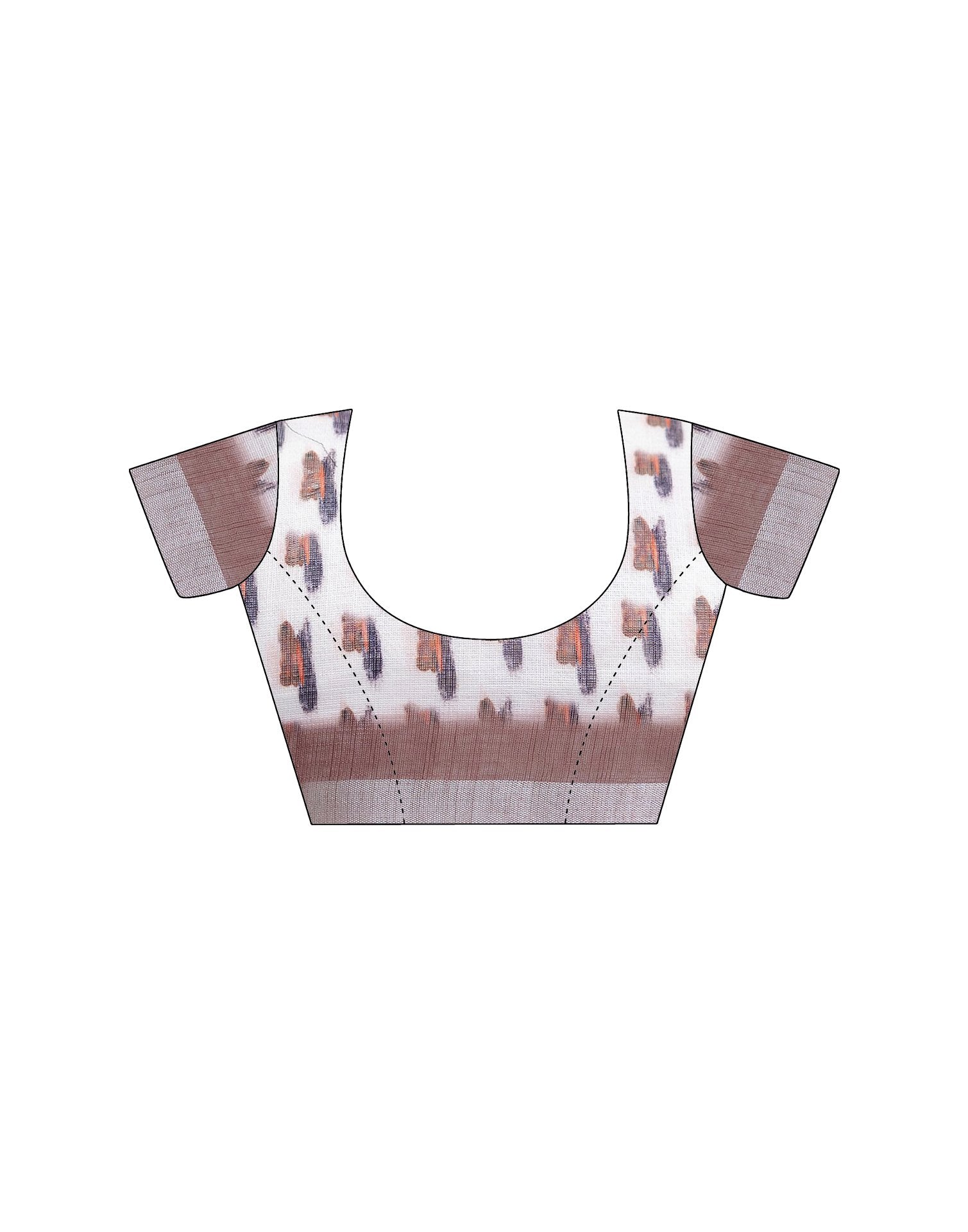 Ready To Wear White Linen Printed Saree