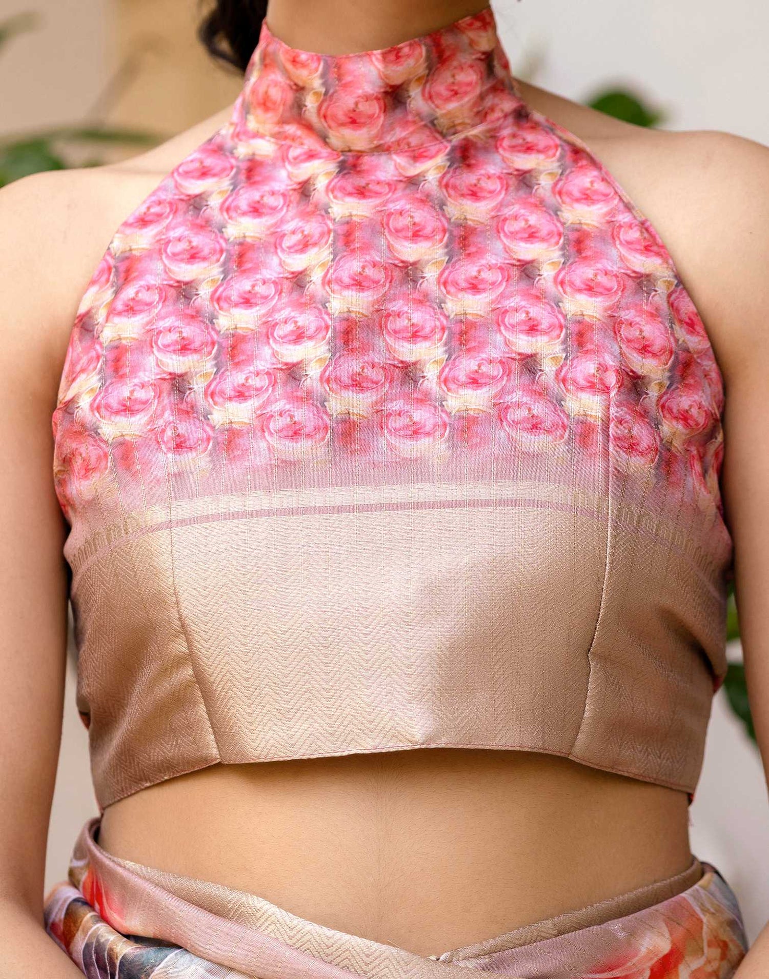 Ready To Wear Pink Dola Silk Woven Border Printed Saree