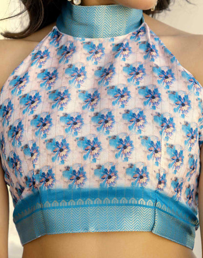 Ready To Wear Off White Dola Silk Woven Border Printed Saree