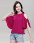 Pink Coloured Crepe Plain Partywear Top | Sudathi
