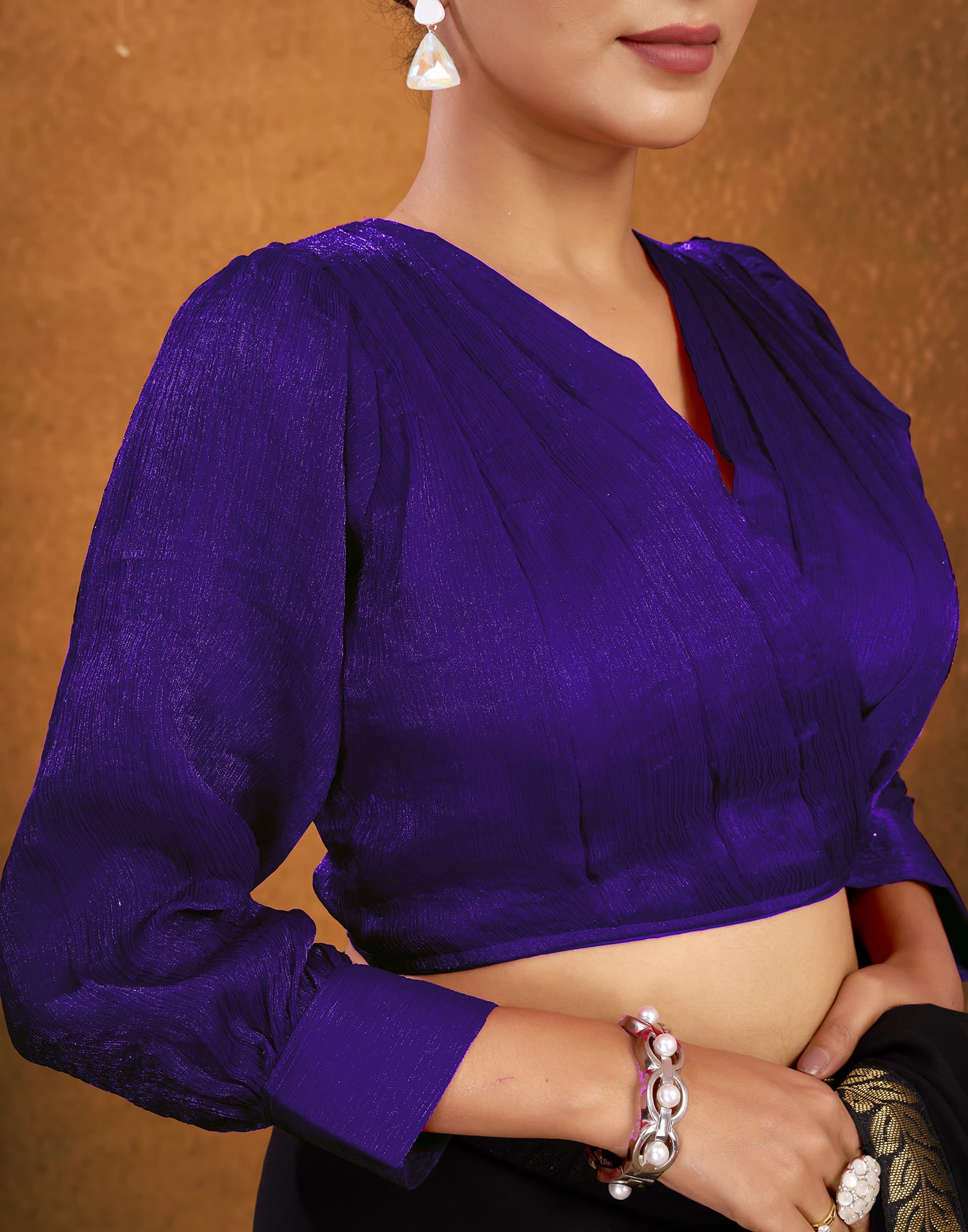 Violet Chiffon Plain Blouse