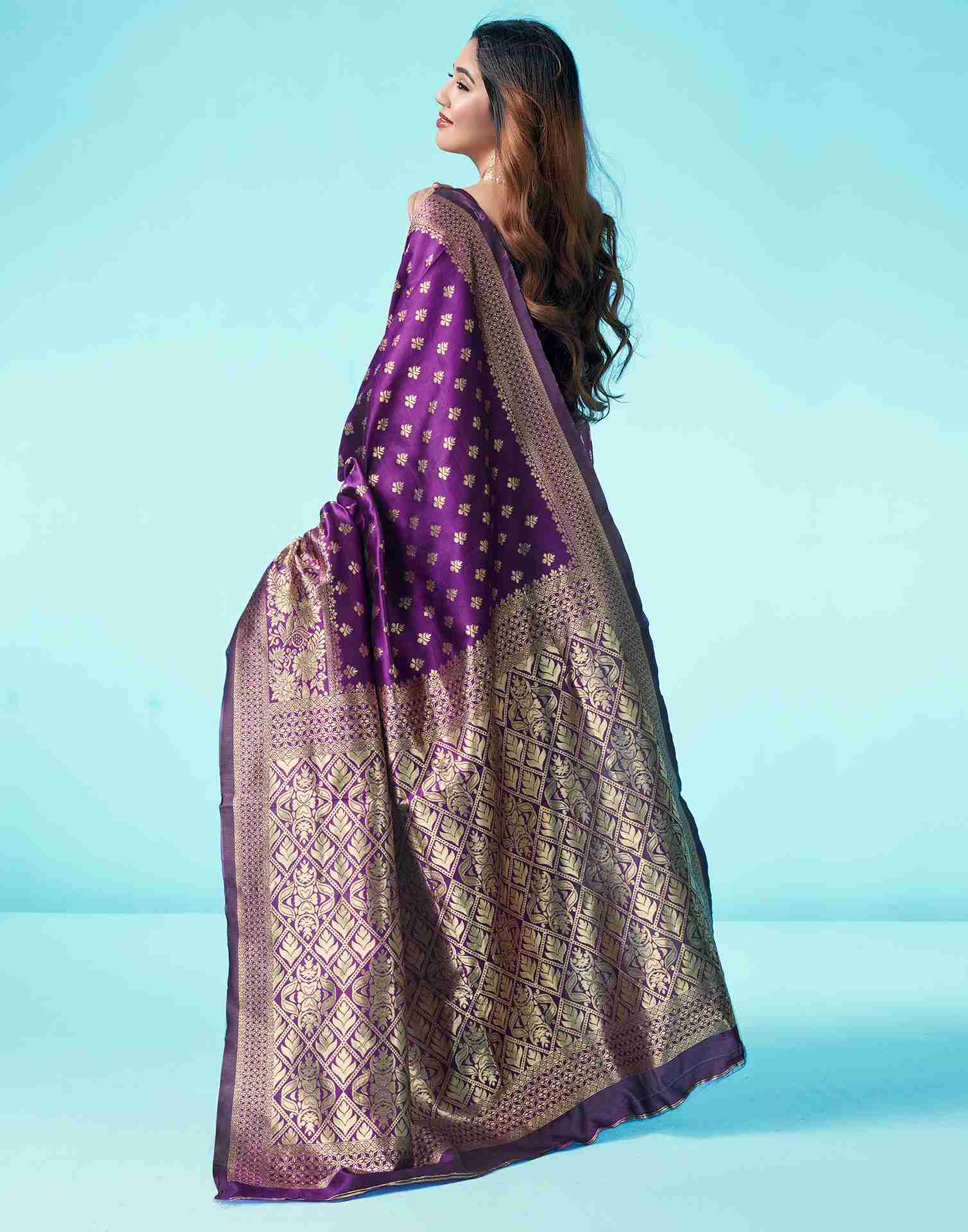 Purple Jacquard Silk Saree