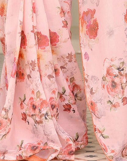 Ready To Wear Multicoloured Georgette Floral Printed Saree