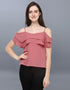Pleasant Pink Coloured Dyed Crepe Tops | Sudathi