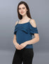 Navy Blue Coloured Crepe Plain Partywear Top | Sudathi