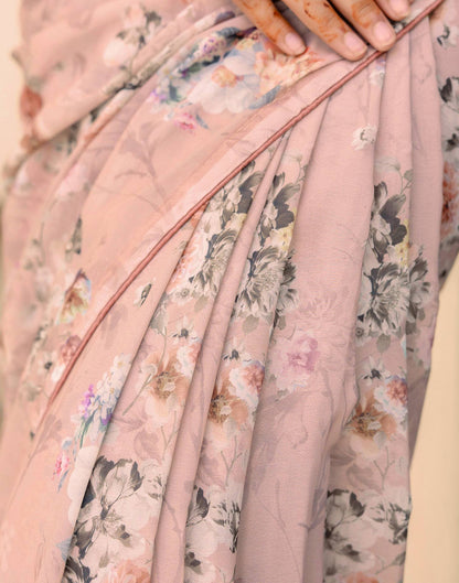 Ready To Wear Multicoloured Georgette Floral Printed Saree