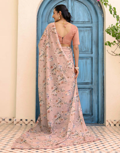 Ready To Wear Multicoloured Georgette Floral Printed Saree