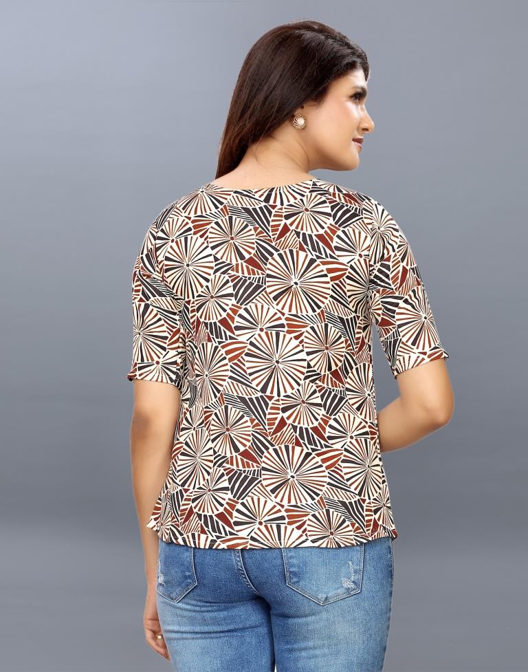 Refreshing Multicolored Coloured Printed Crepe Tops | Sudathi