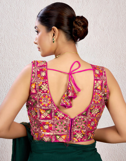 Rani Pink Georgette Sequence Blouse