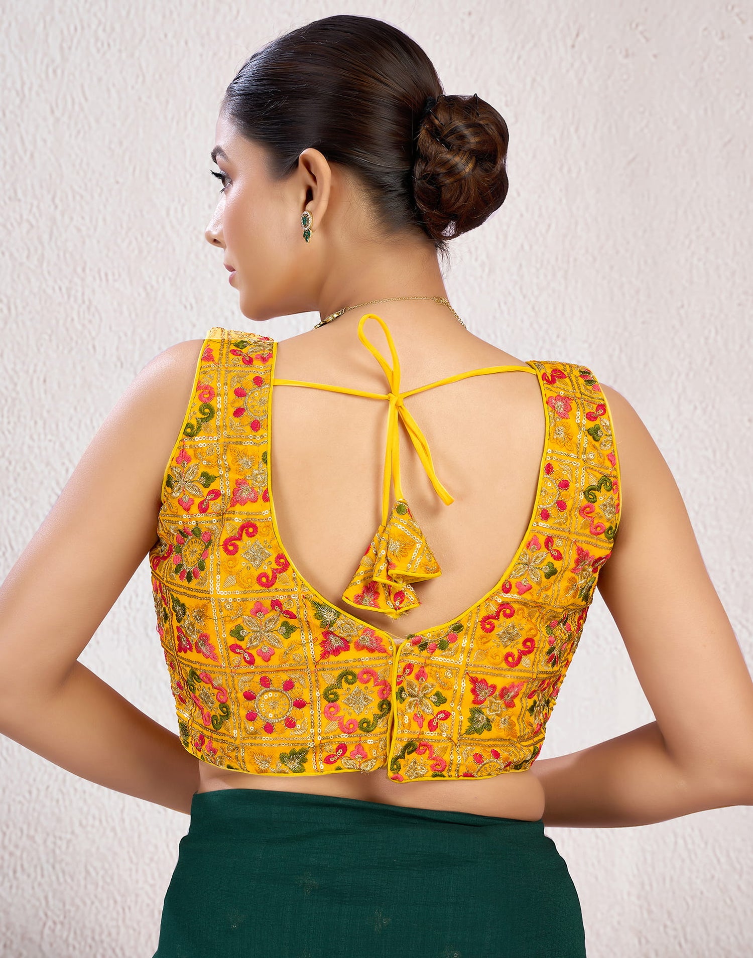 Yellow Georgette Sequence Blouse