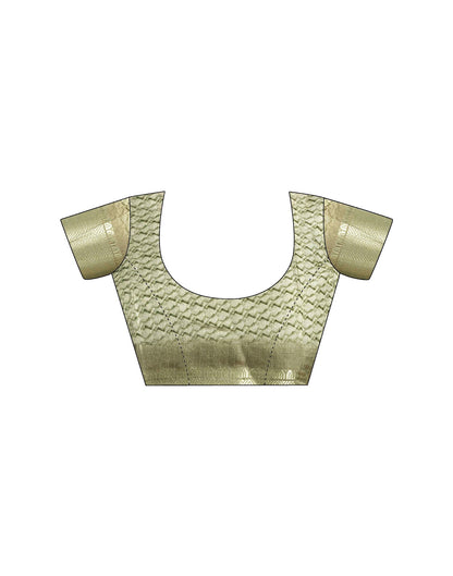 Ready To Wear Pastel Green Brown Dola Silk Printed Saree