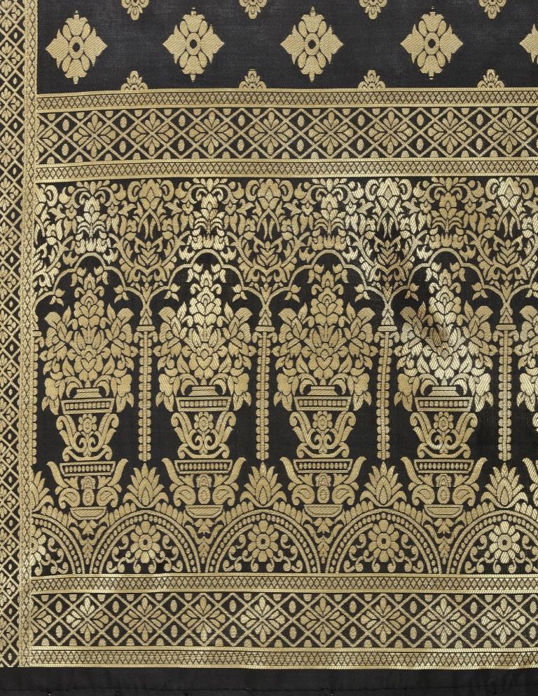 Amazing Black Coloured Poly Silk Jacquard Banarasi Dupatta | Sudathi