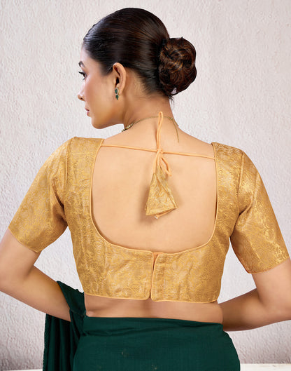 Golden Brocade Plain Woven Blouse