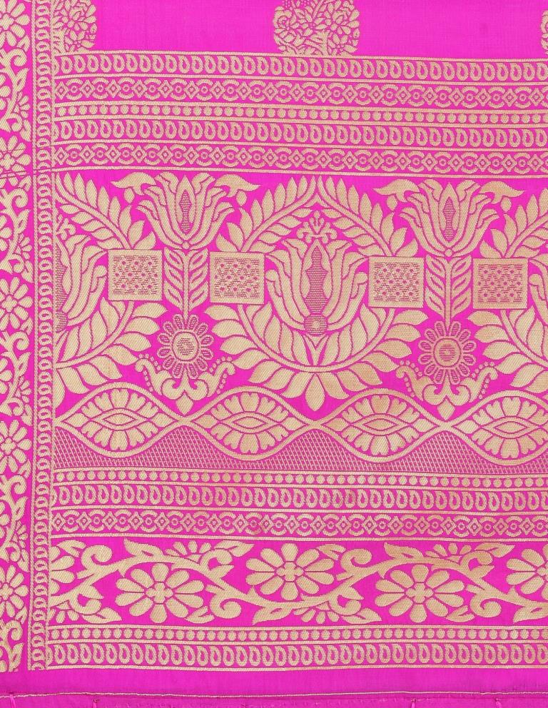 Marvelous Pink Coloured Poly Silk Jacquard Banarasi Dupatta | Sudathi