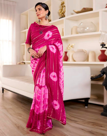 Ready to Wear Light Pink Chanderi Printed Saree