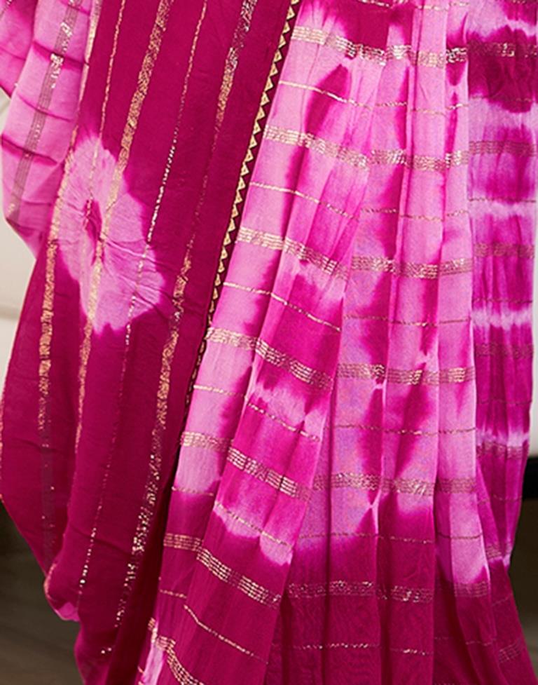 Ready to Wear Light Pink Chanderi Printed Saree