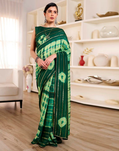 Ready to Wear Pista Green Chanderi Printed Saree