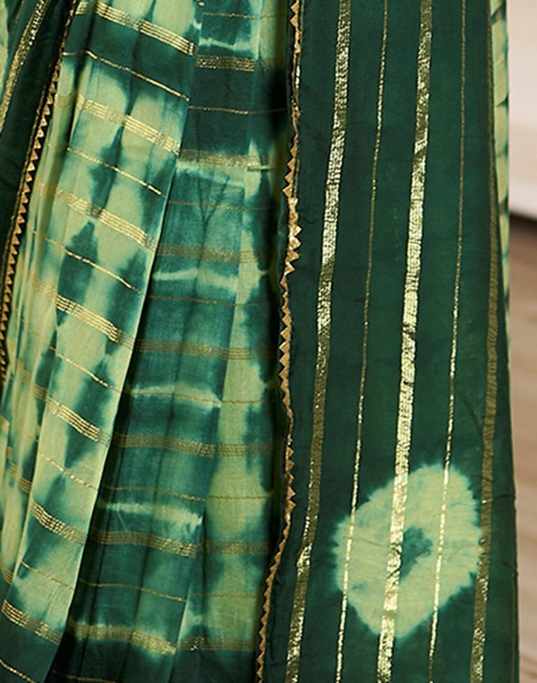 Ready to Wear Pista Green Chanderi Printed Saree