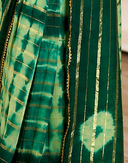 Ready to Wear Pista Green Chanderi Printed Saree