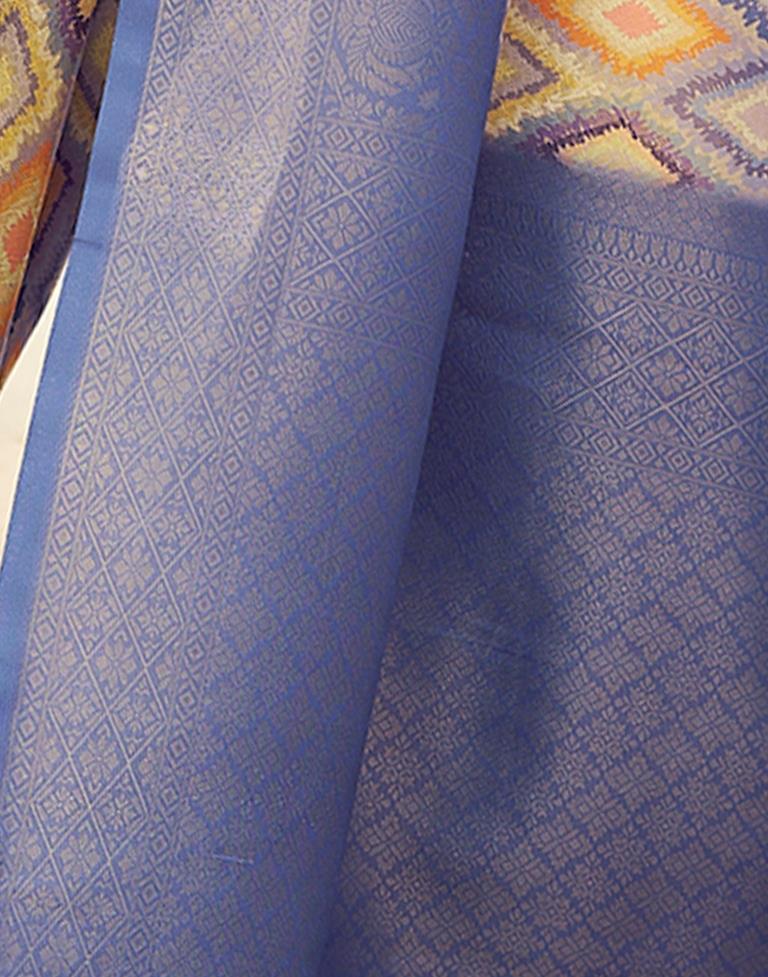 Ready to Wear Blue Silk Printed Saree