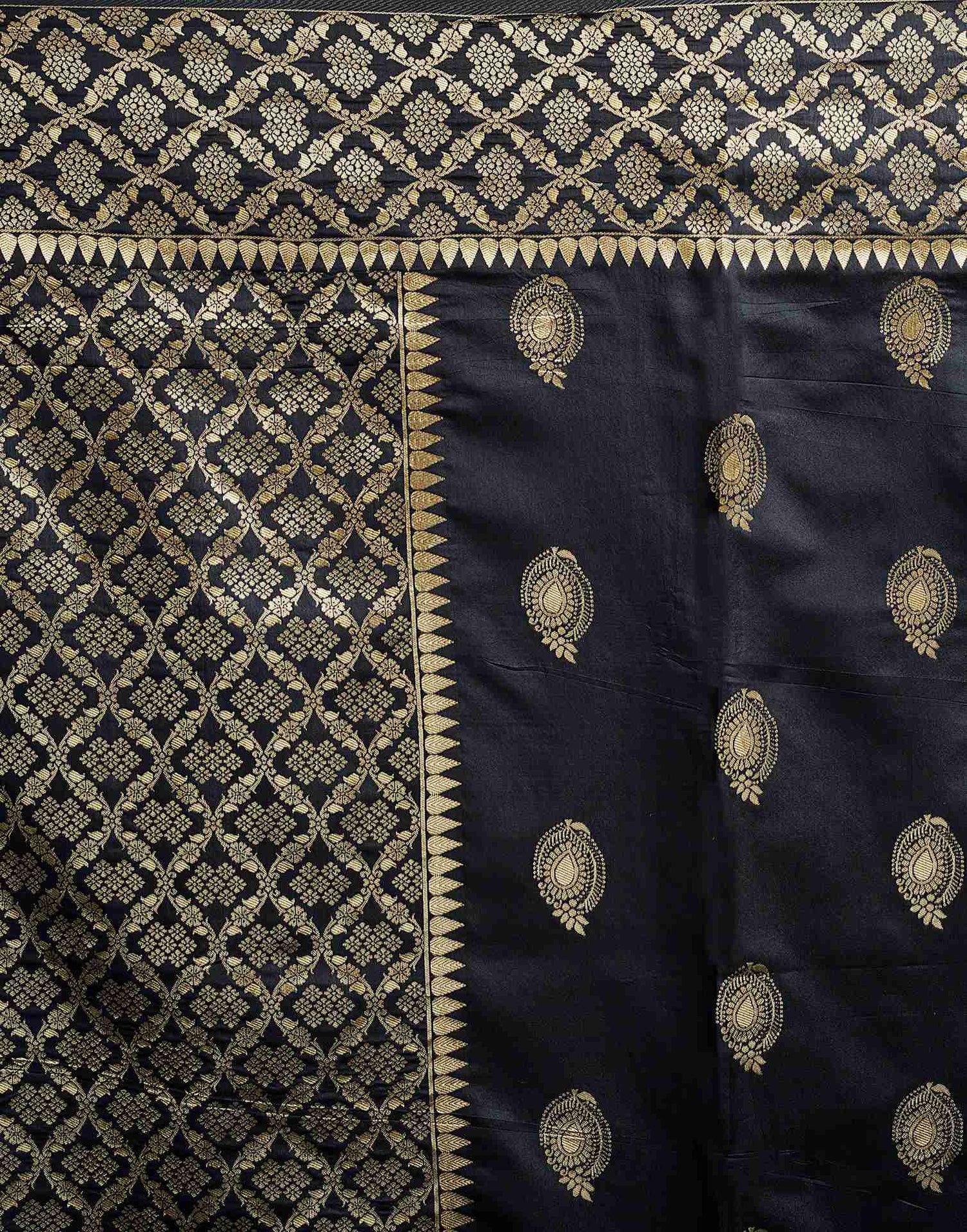 Black Silk Woven Saree