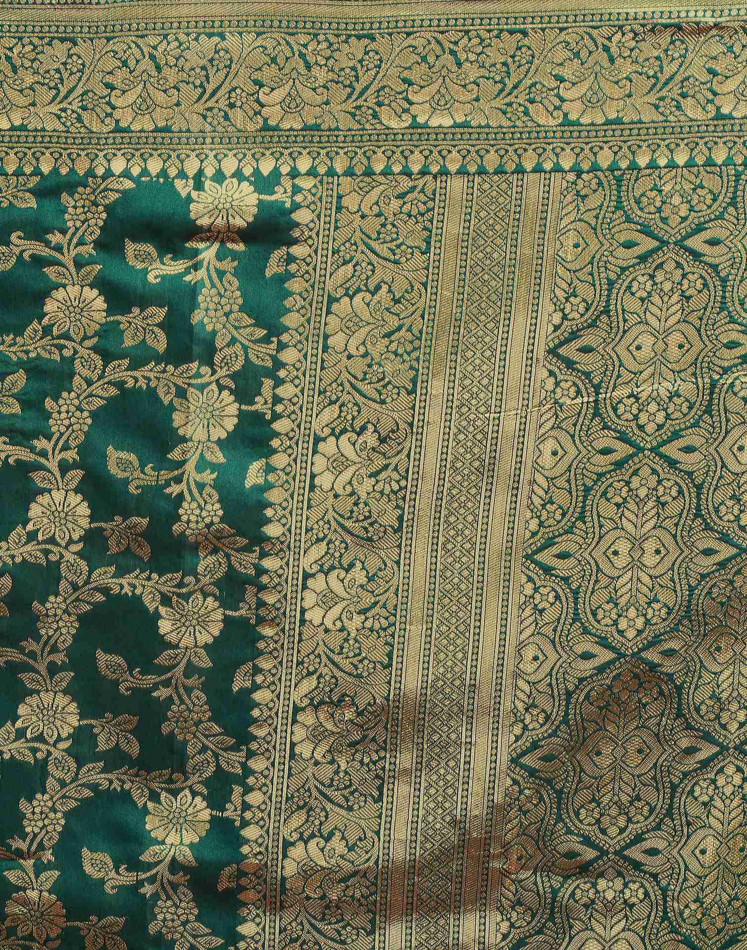 Dark Green Banarasi Silk Saree