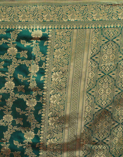 Dark Green Banarasi Silk Saree