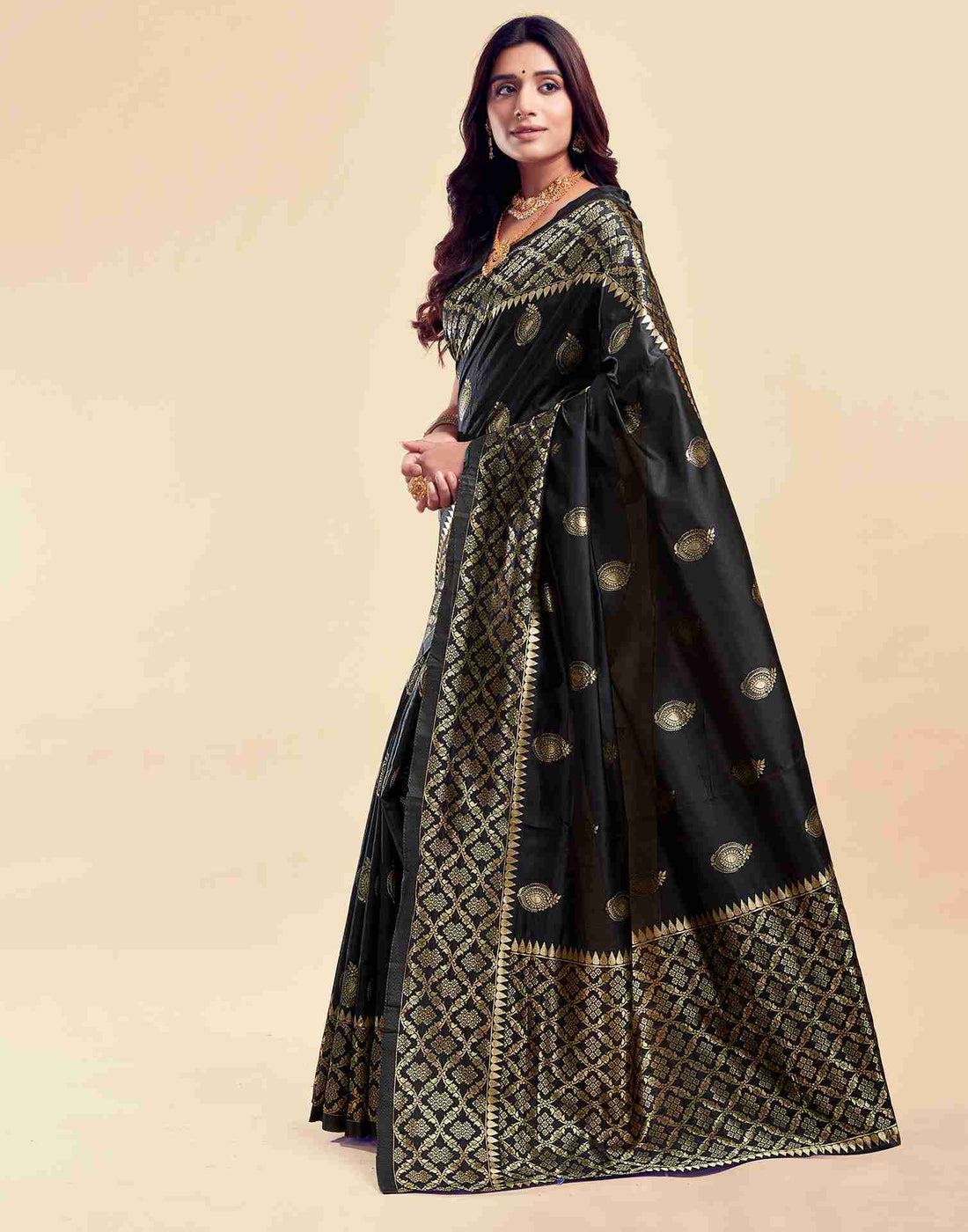 Black Silk Woven Saree