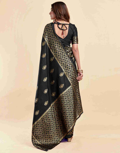 Black Silk Woven Saree