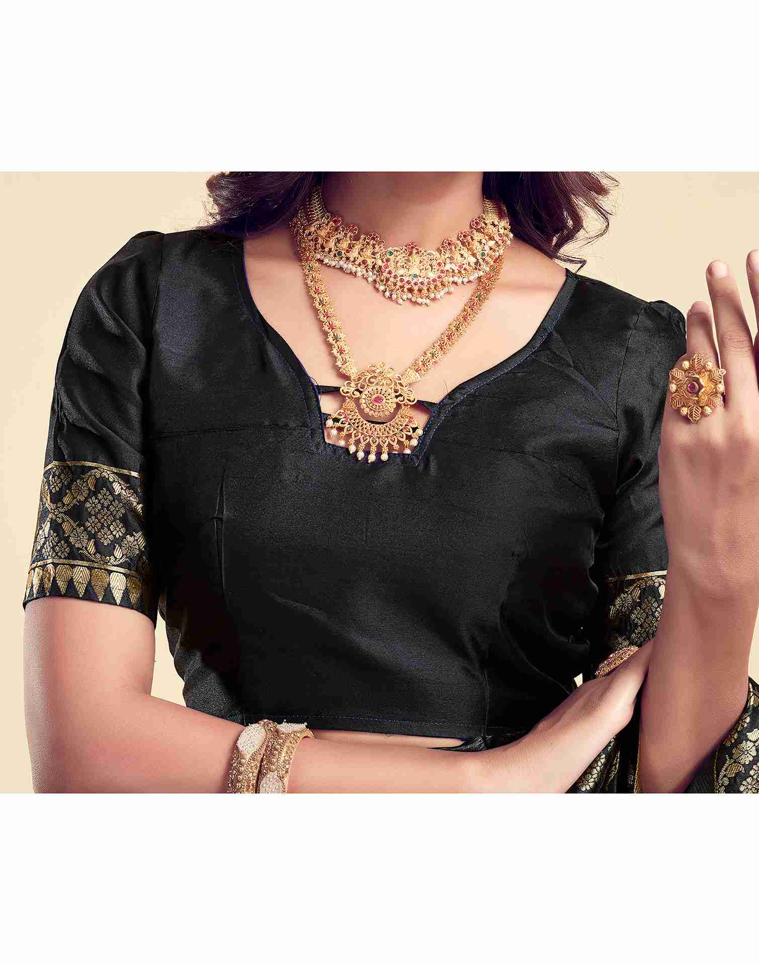 Black Silk Woven Saree