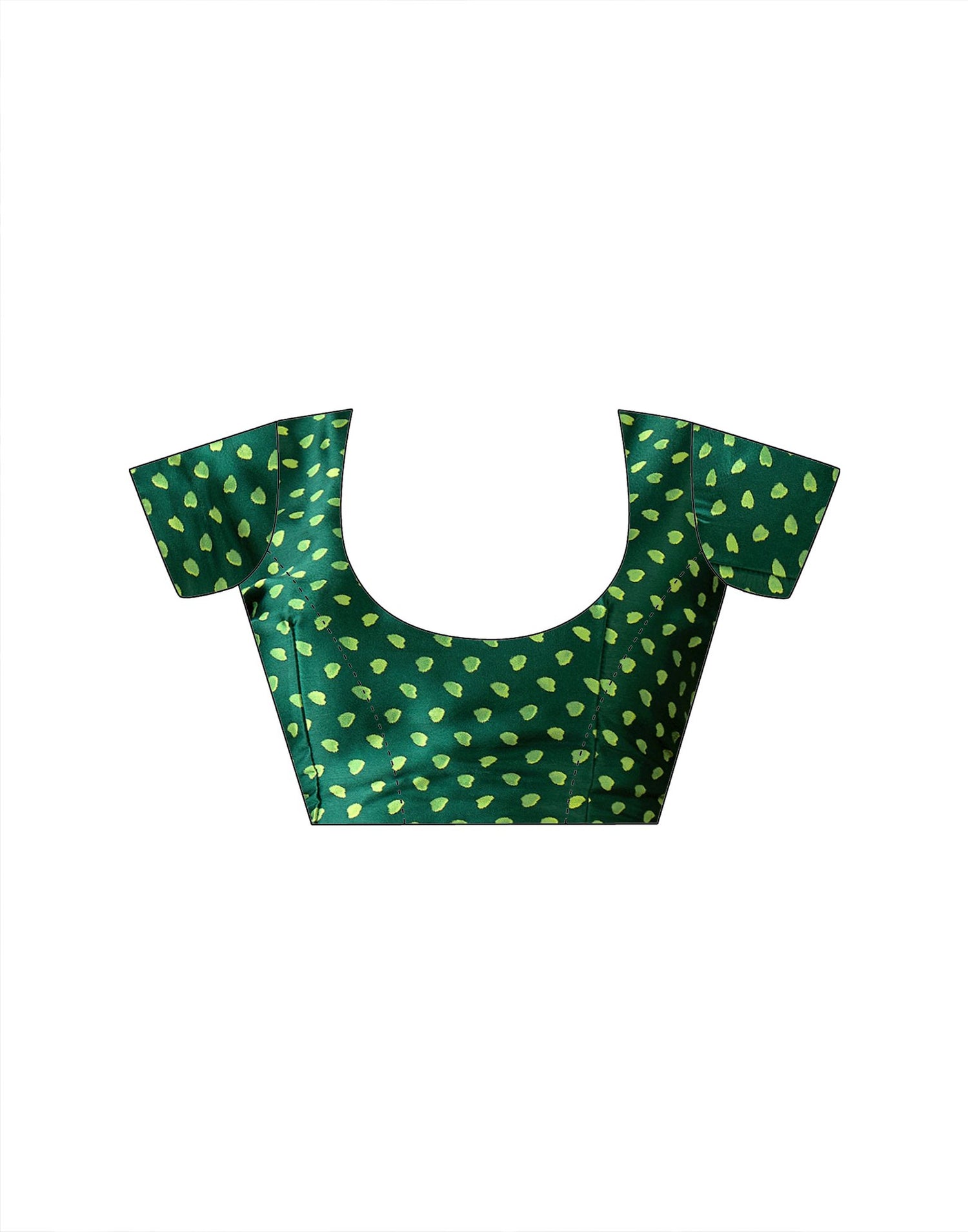 Bottle Green Satin Printed Saree