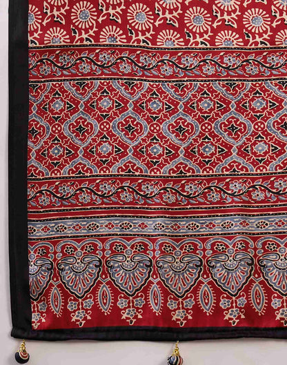 Black Satin Printed Saree