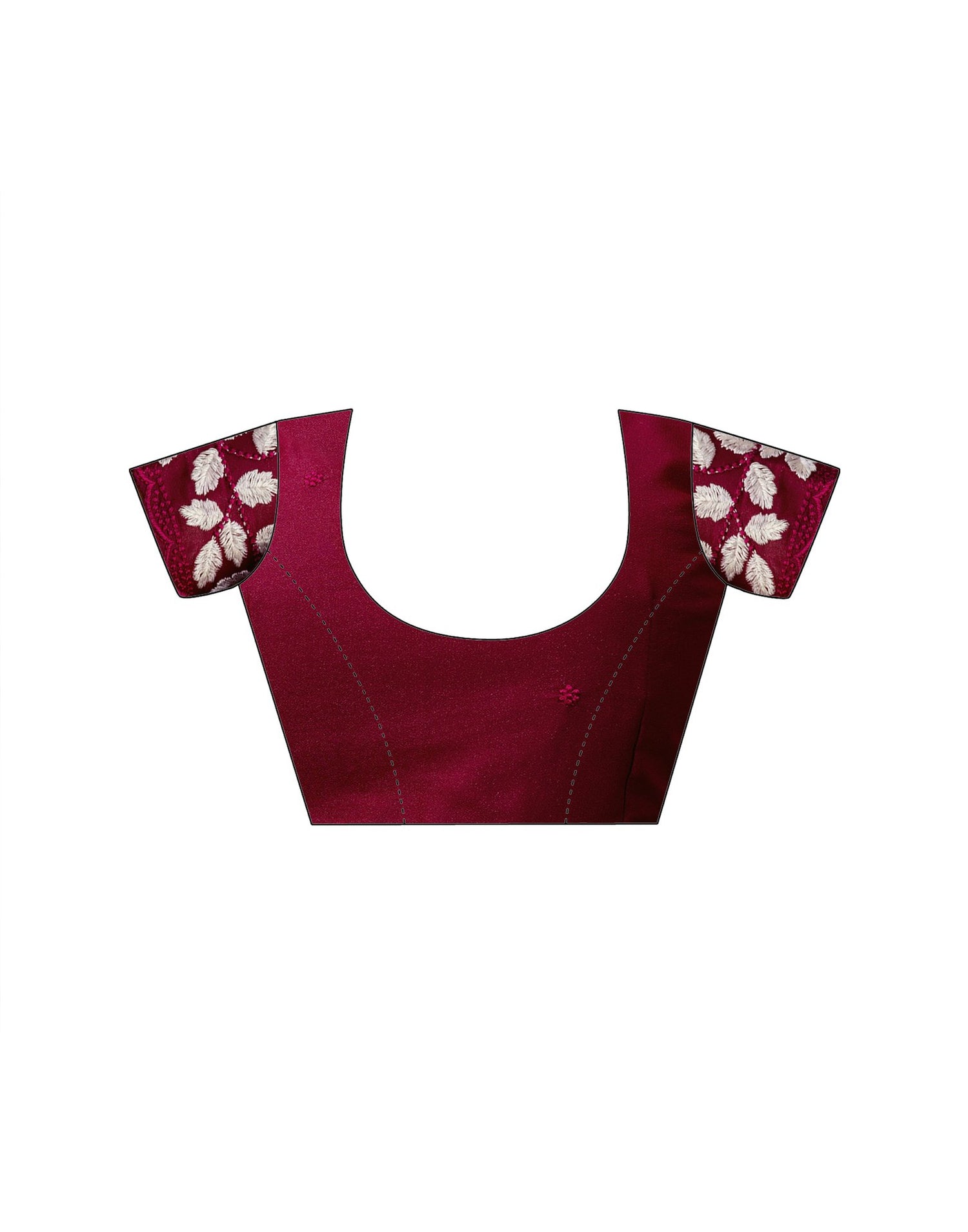 Dark Rose Pink Shimmer Embroidery Saree