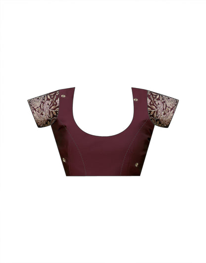 Maroon Silk Embroidery Saree