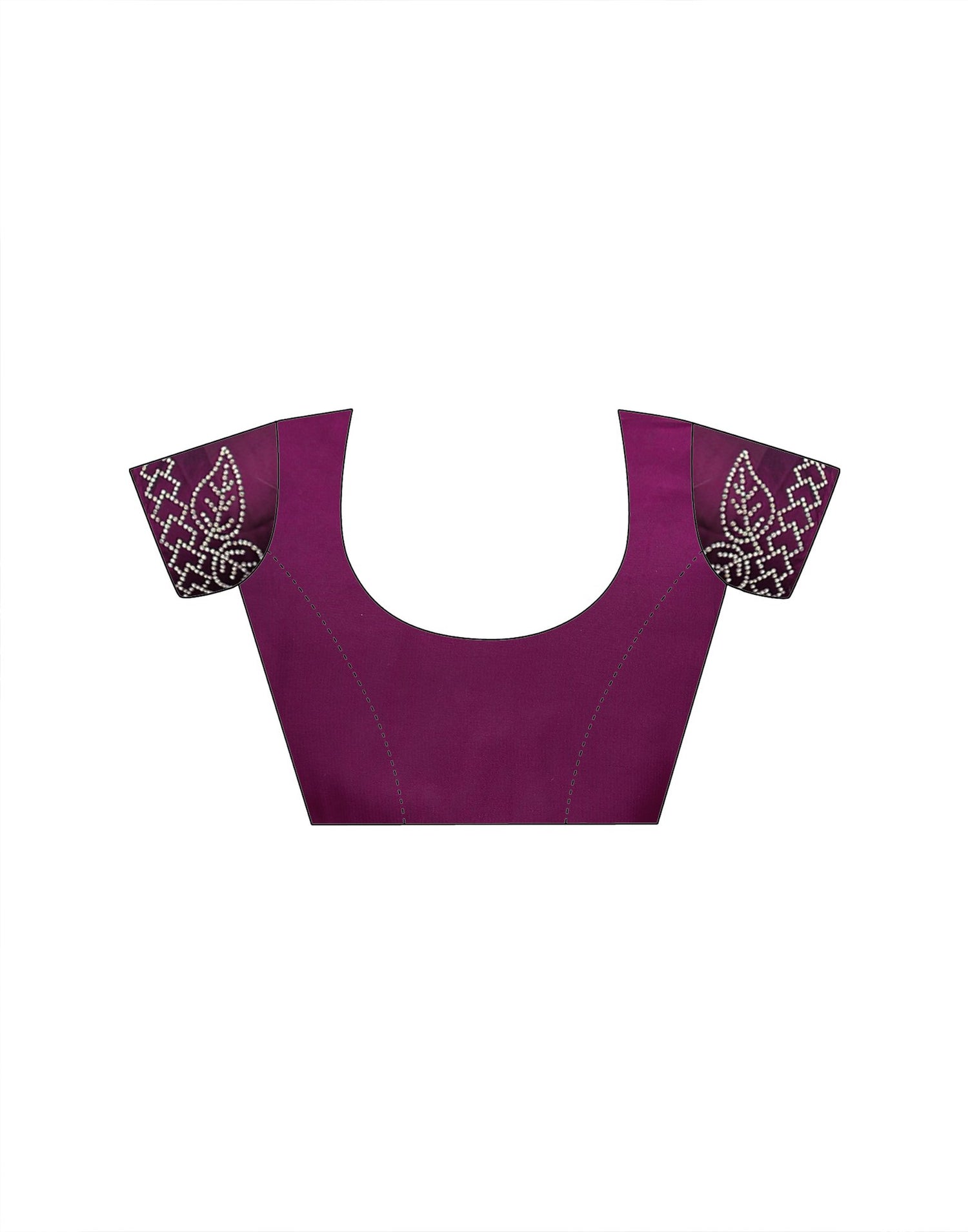 Dark Purple Silk Stone Work Swarovski Saree