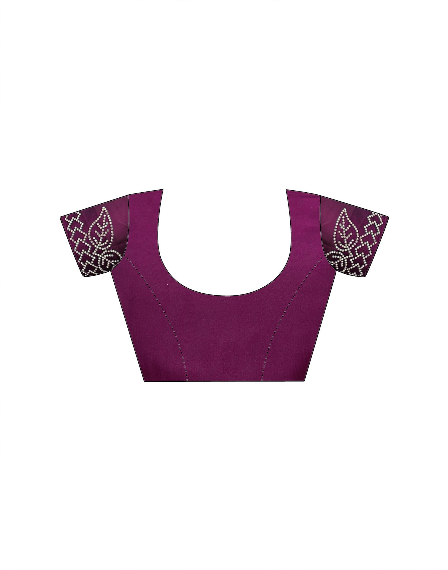 Dark Purple Silk Stone Work Swarovski Saree