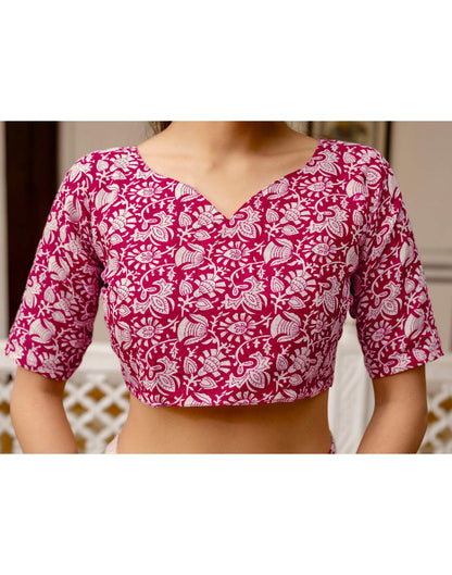 Ready To Wear Blue Cotton Printed Saree