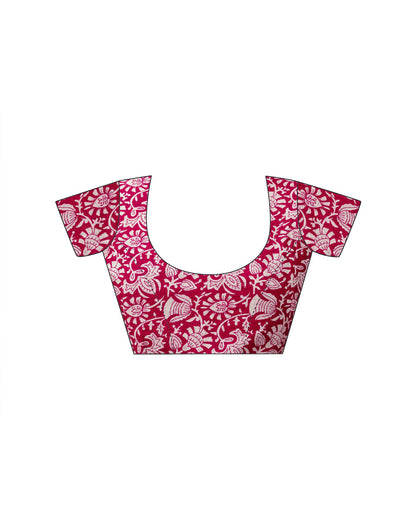 Ready To Wear Blue Cotton Printed Saree