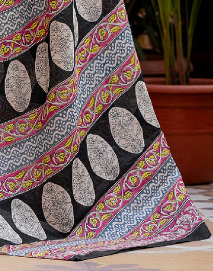 Ready To Wear Yellow Cotton Printed Saree