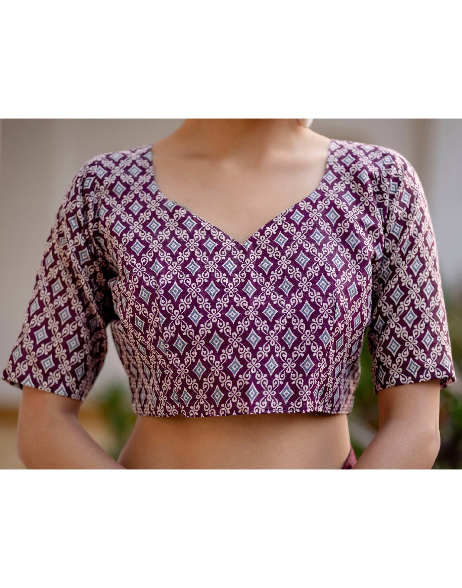 Ready To Wear Blue Cotton Printed Saree