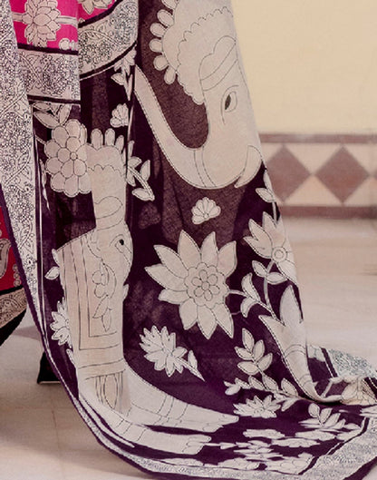 Ready To Wear Pink Cotton Printed Saree