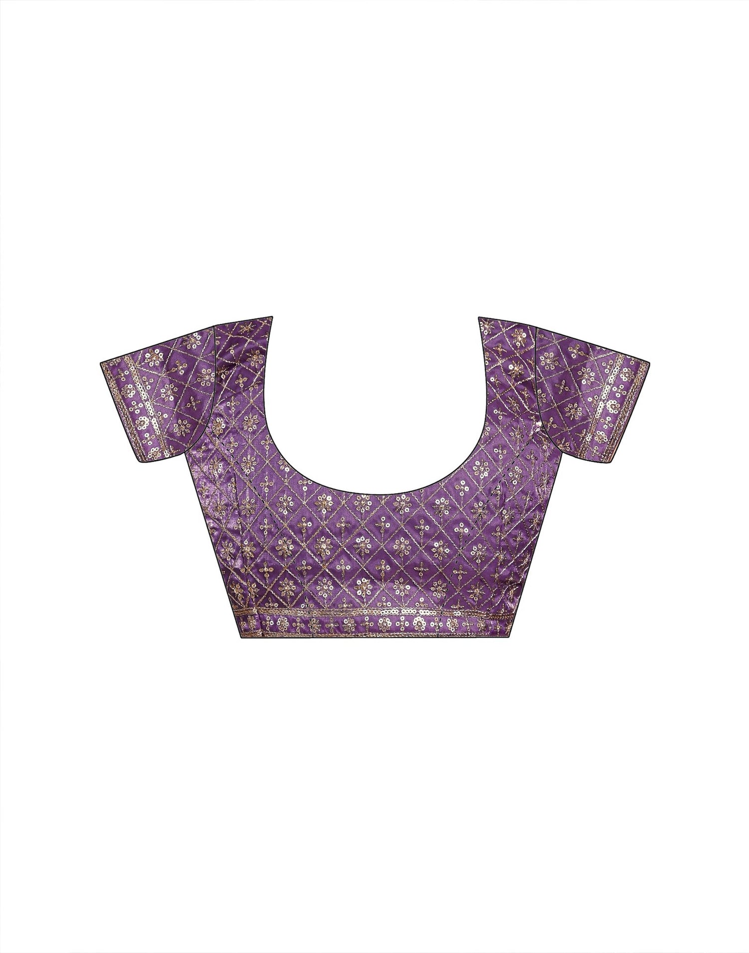 Lavender Shimmer Tissue Sequence Embroidery Saree