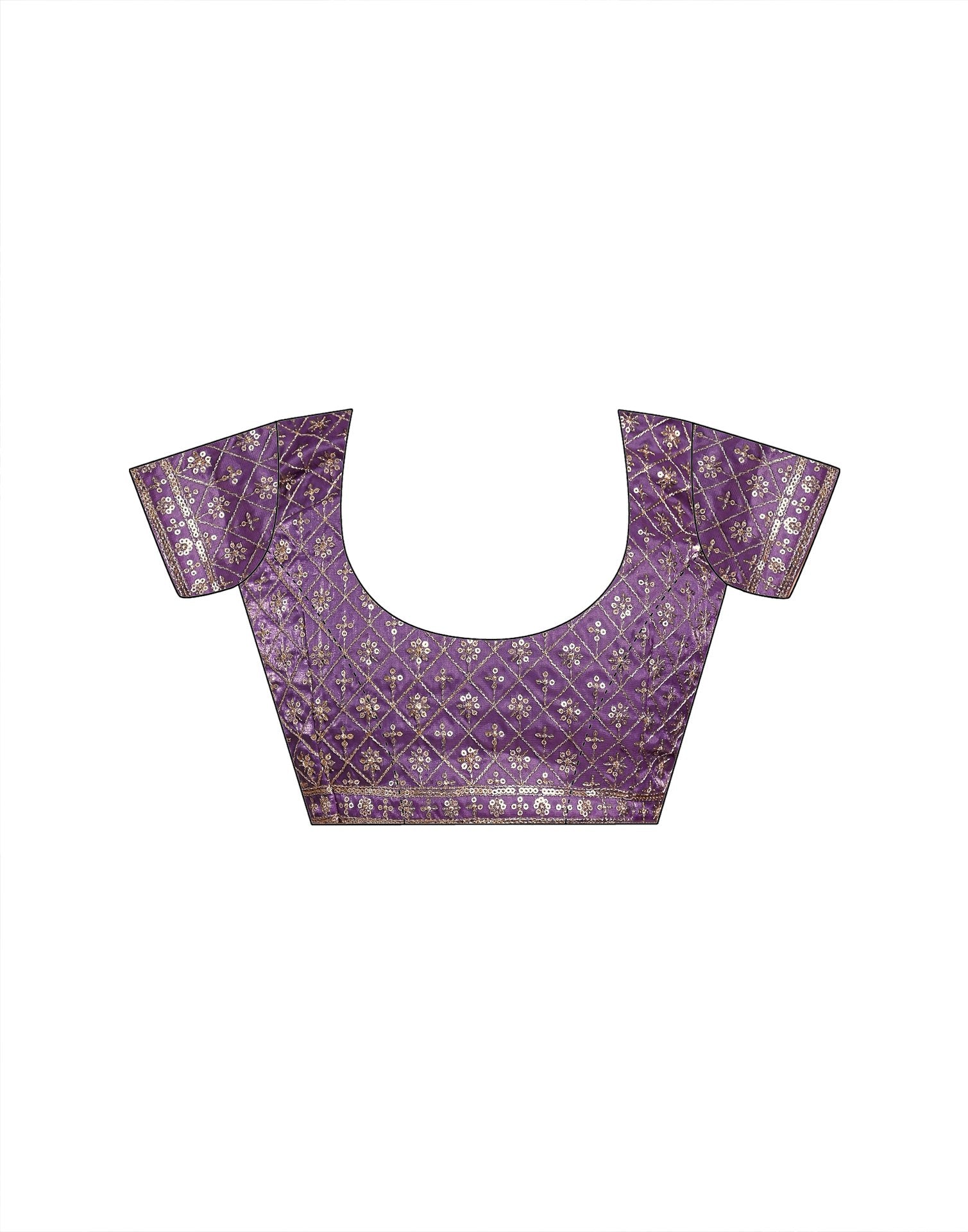 Lavender Shimmer Tissue Sequence Embroidery Saree