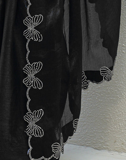 Black Shimmer Stone Work Swarovski Saree