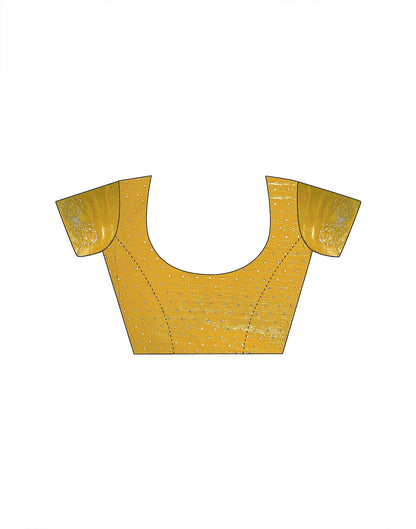 Yellow Shimmer Stone Work Swarovski Saree