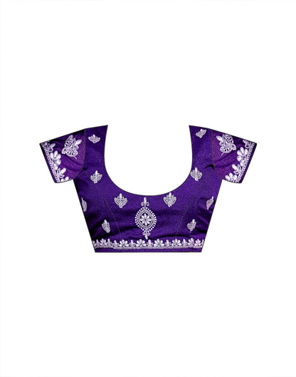 Light Purple Shimmer Embroidery Saree