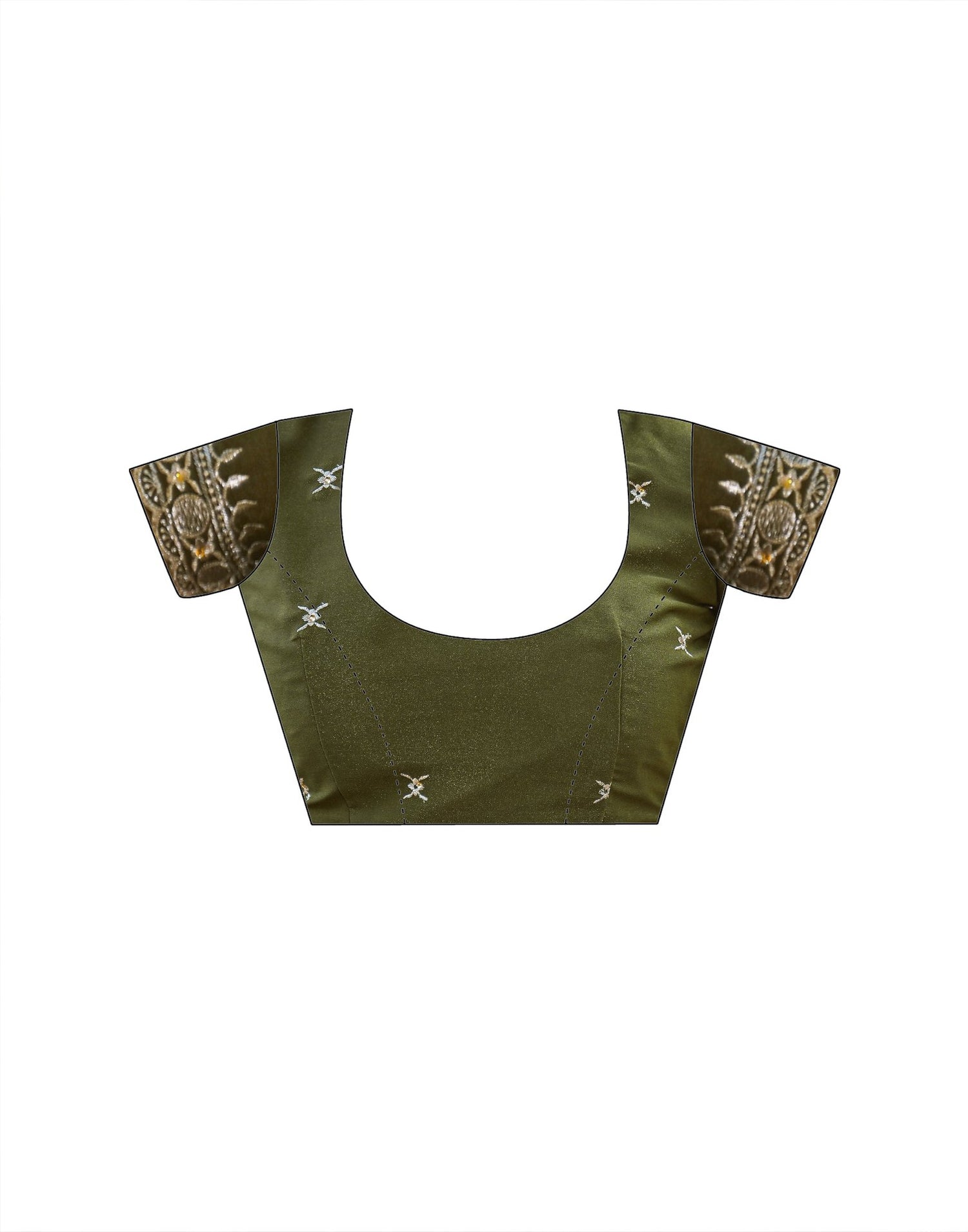 Mahendi Green Shimmer Embroidery Saree